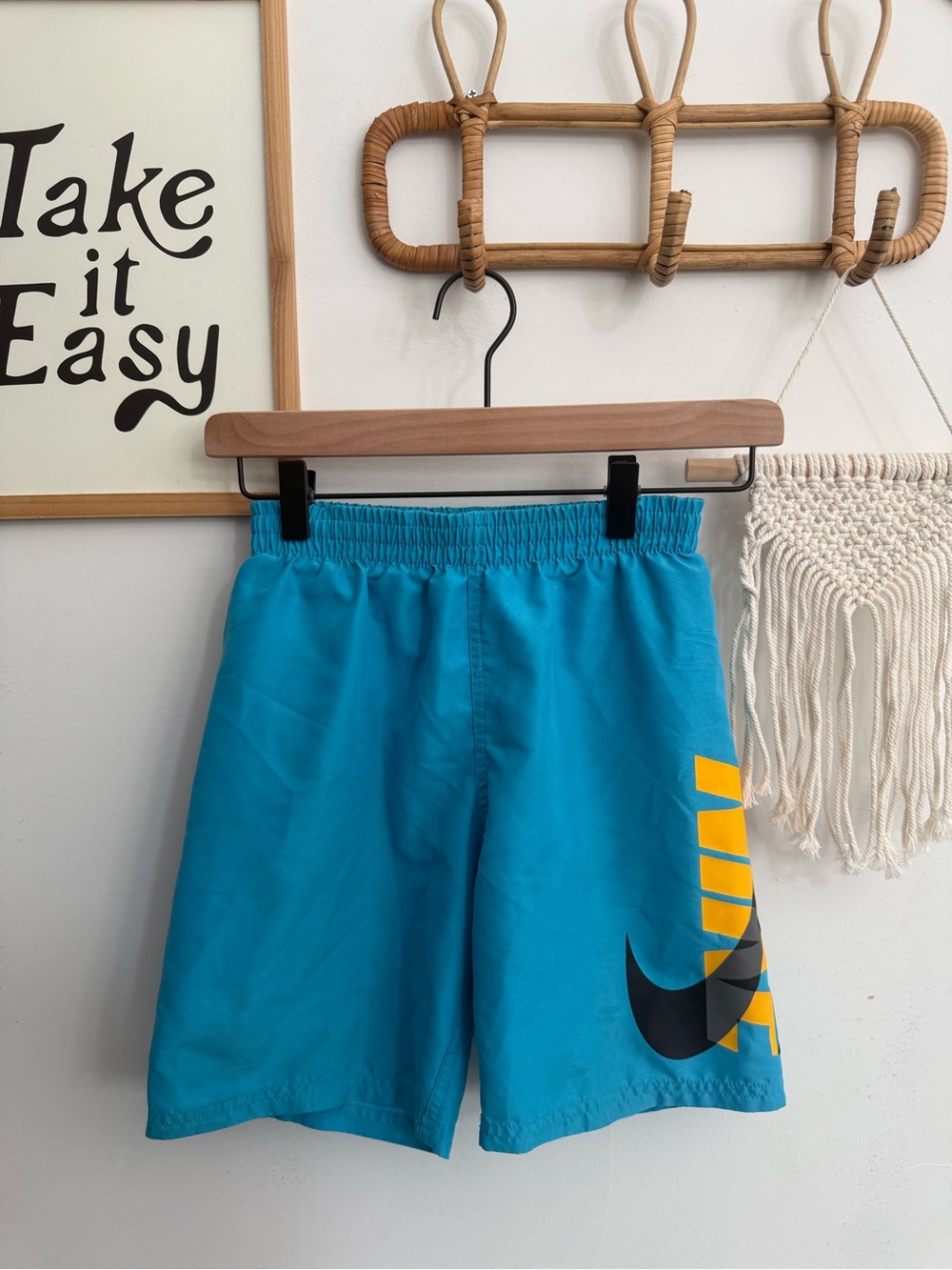 Nike - side logo spellout bathing suit with liner